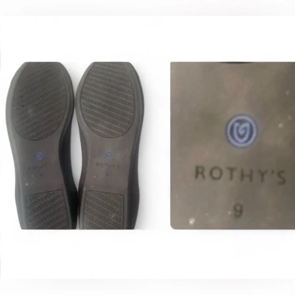 Rothy’s The Flat Black Round Toe Ballet Flats W9 Washable Knit Classic Comfort - Picture 9 of 9
